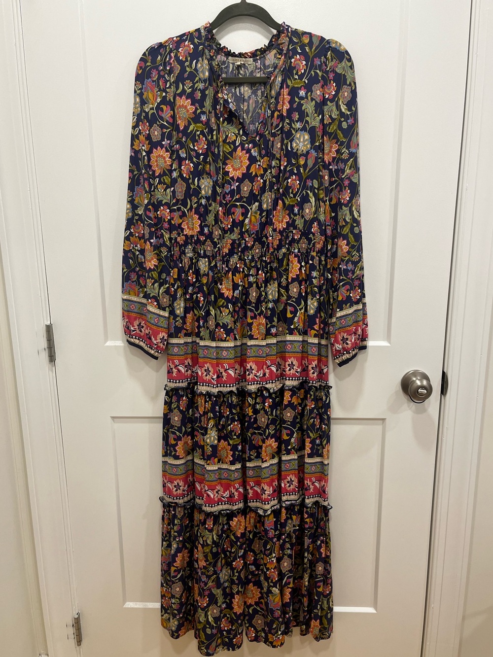 Kate & Sam Floral Bohemian Tiered Midi Dress Size Medium